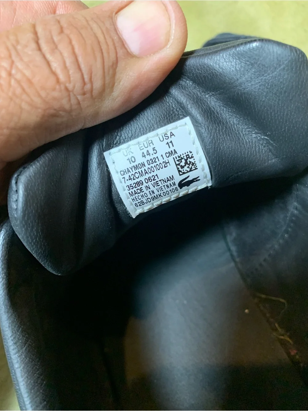 Lacoste Black Leather Low-Top Sneakers with Gold Accents